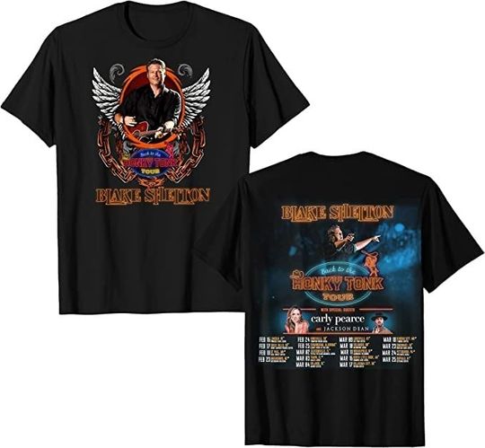 Blake Shelton Back To The Honky Tonk Tour 2023 T-Shirt, Blake Shelton Tour 2023 Merch Shirt