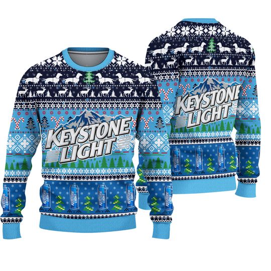 Keystone Light Moutain Beer Ugly Sweater Christmas 3D Sweater