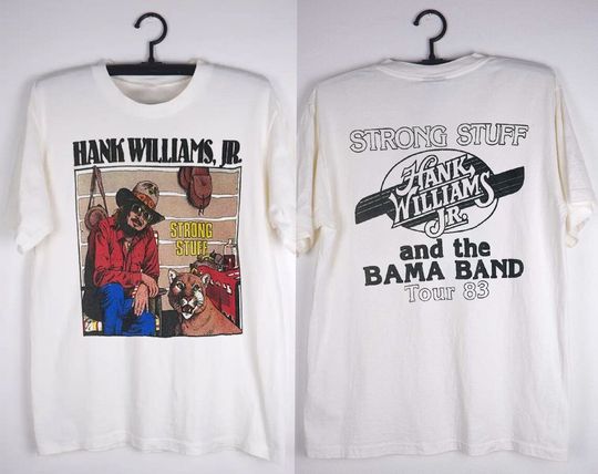 1983 Hank Williams Jr. & The Bama Band Strong Stuff Tour T-Shirt