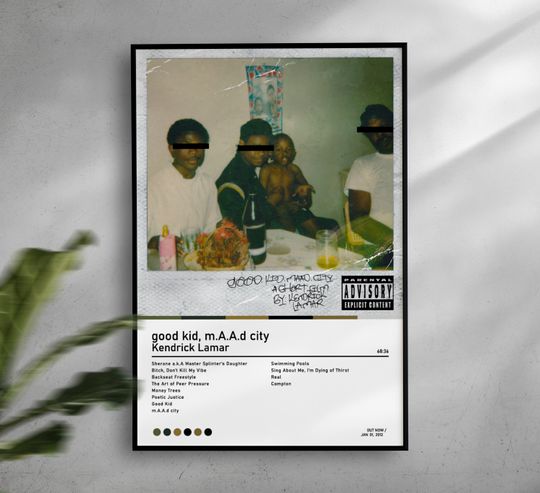 Kendrick Lamar / Kendrick Lamar Posters / Good Kid, M.A.A.d City Poster/ Album Cover Poster