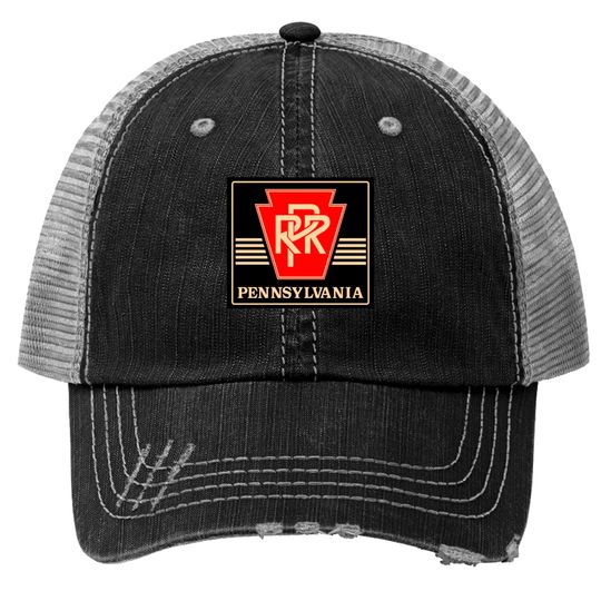 Pennsylvania Railroad Logo Black & Gold Trucker Hats