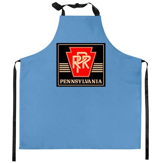 Pennsylvania Railroad Logo Black & Gold Kitchen Aprons
