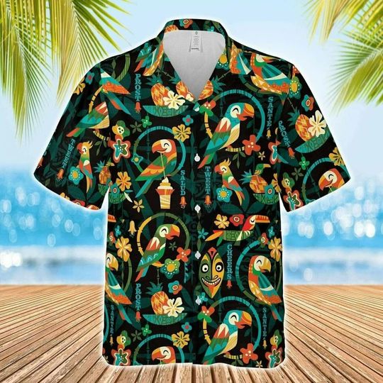 Native Tiki Tiki Parrot Cheers 3D Hawaiian Shirts