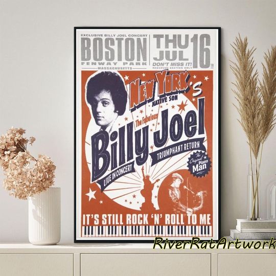 Billy Joel In Concert Retro Poster