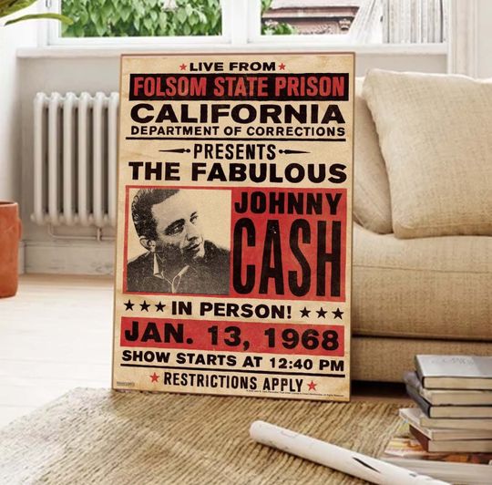 Johnny Cash Folsom State Prison Concert Poster