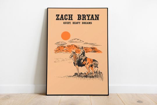 Zach Bryan Poster / Quiet, Heavy Dreams Poster / Summertime Blues / Album Cover Poster