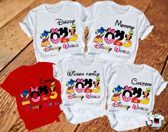 Disneyworld 2023 family shirts. Custom Disney 2023 family shirts. Personalized Disney World