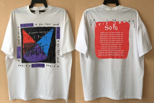 1989 Neil Young Solo Acoustic Evening Tour T-Shirt