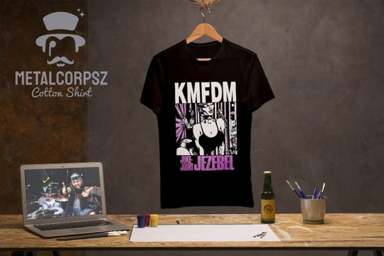 KMFDM Jezebel Hip Hop Pop Rock Band Black Shirt, KMFDM Metal Band Vintage T-Shirt