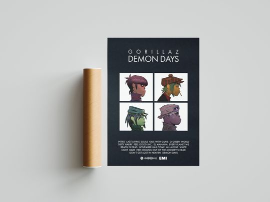 Gorillaz 'Demon Days' Album Poster