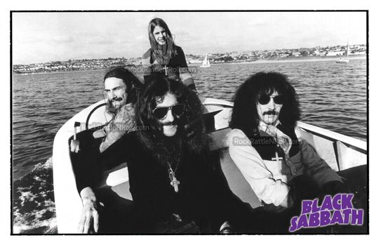 BLACK SABBATH 1975 Photo Poster Group In Boat Vintage Design Ozzy Osbourne
