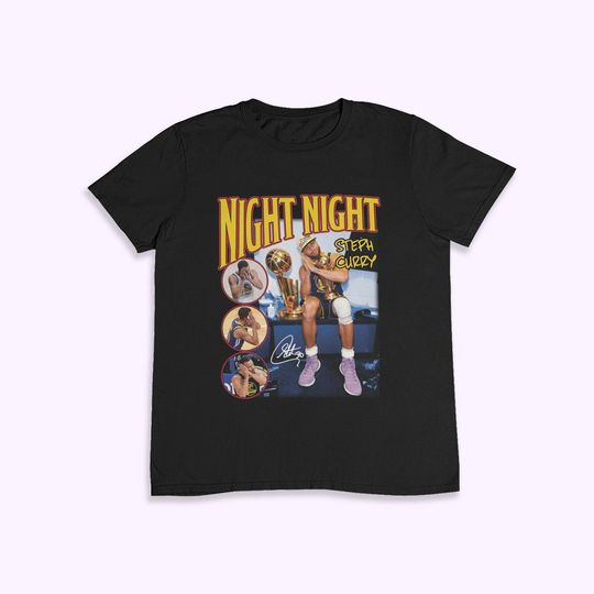 Night Night Steph Curry Signatue Printed Black Unisex T-Shirt