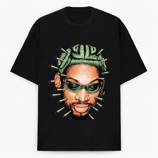 Dennis Rodman Face Vintage Bootleg Retro 90s Streetwear Rapper Graphic Rap T-shirt