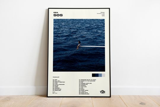 SZA Poster, SOS Album Poster, Minimalist Vintage Music Poster, Digital Download, Album Poster