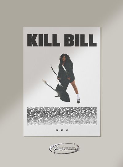 SZA Kill Bill Poster | SZA SOS Poster | Kill Bill Poster | Sza Kill Bill Poster