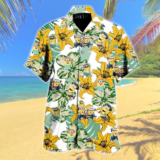 Minions Hawaiian Shirt, Comedy Animation Hawaiian Shirt, Aloha Hawaiian Shirt