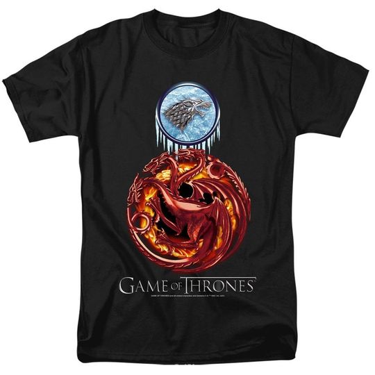 Game Of Thrones Targaryn Stark Logo Black Shirts