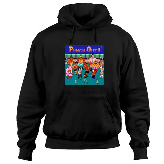 Mike Tyson Punch Out Retro Video Games Men's Black White Hoodies