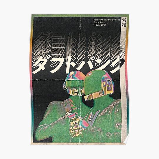 Neon Daft Punk Japanese Style Premium Matte Vertical Poster