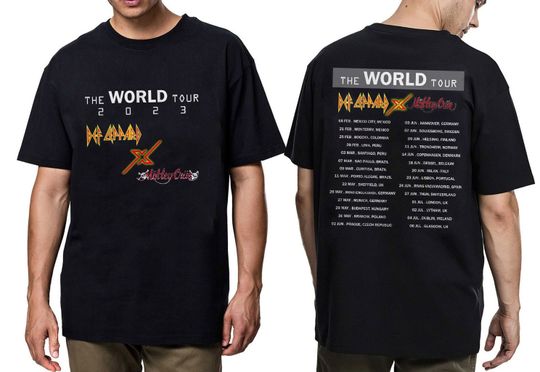 Def Leppard x Motley Crue World Tour 2023 Concert T-Shirt, Def Leppard x Motley Crue Tour Shirt