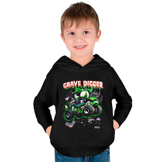 Vintage 1994 Grave Digger Monster Jam Trucks Kids Pullover Hoodies