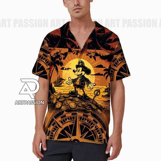 Pirates Mickey Mouse Hawaiian Shirt, Hawaii Holiday Beach Shirt