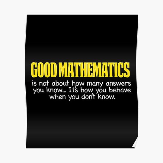 Funny Math Gifts Math Teacher Gift Good Mathematics Premium Matte Vertical Poster