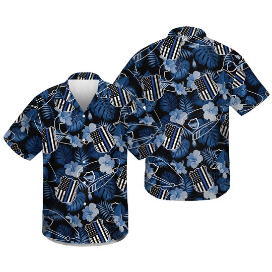 Hawaiian Police Thin  Blue Line Shirt