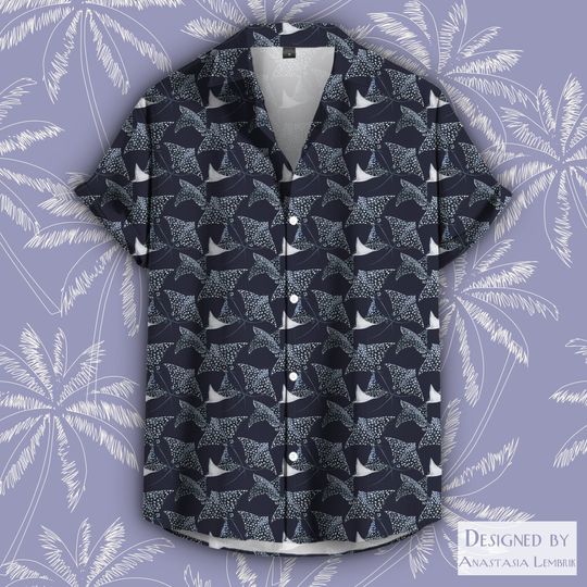 Spotted Stingray Tee, Sting Ray Pattern Hawaiian Shirt
