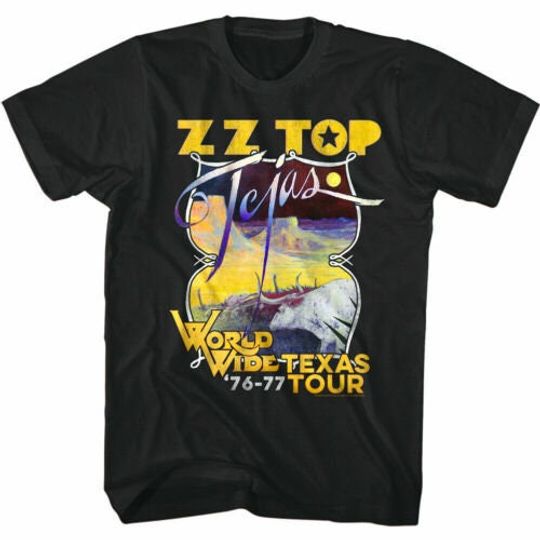 ZZ Top  T-Shirt, ZZ Top World Wide Texas Tour 1976 Shirt, Blues Band Rock and Roll Album Concert Tee, ZZ Top Concert Merch