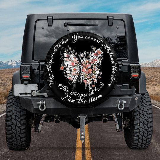 They Whispered To Her - Floral Butterfly Gift Spare Tire Covers