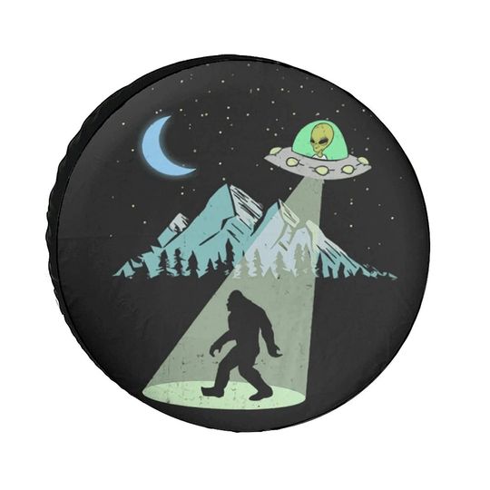 Bigfoot Alien Universe Exploration Tire Covers Wheel Cover Protectors Weatherproof UV Protection Spare Tire Cover