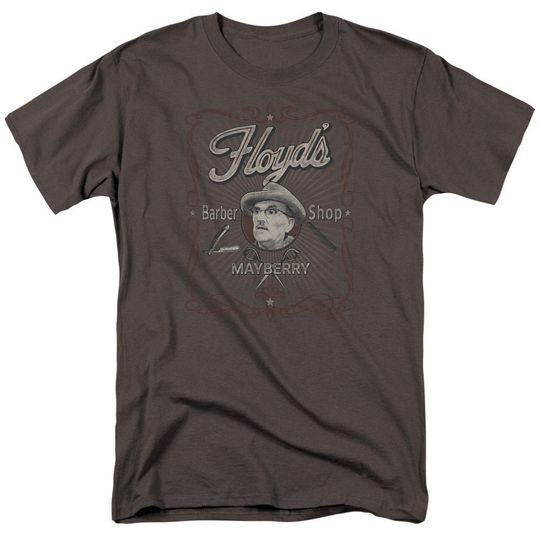 The Andy Griffith Show Mayberry Floyd's Barber Shop Charcoal Shirts
