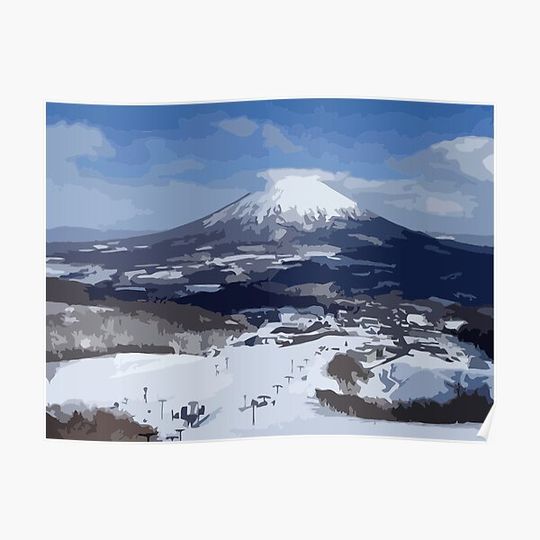 Niseko Ski Painting Premium Matte Vertical Poster