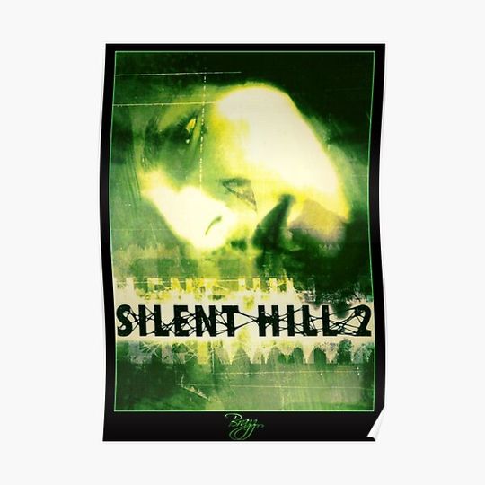 Silent Hill 2 - Ps2 Original Box Art (Green Cover) (Neon) Premium Matte Vertical Poster