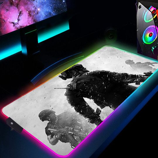Call of Duty RGB Gaming Mouse Pad, Call of Duty Ghosts Led Gaming Desk Mat