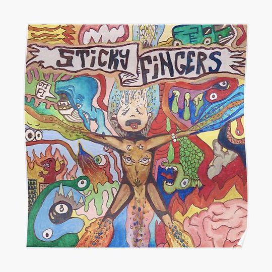 Sticky Fingers Caress Your Soul inspired artwork Premium Matte Vertical Poster