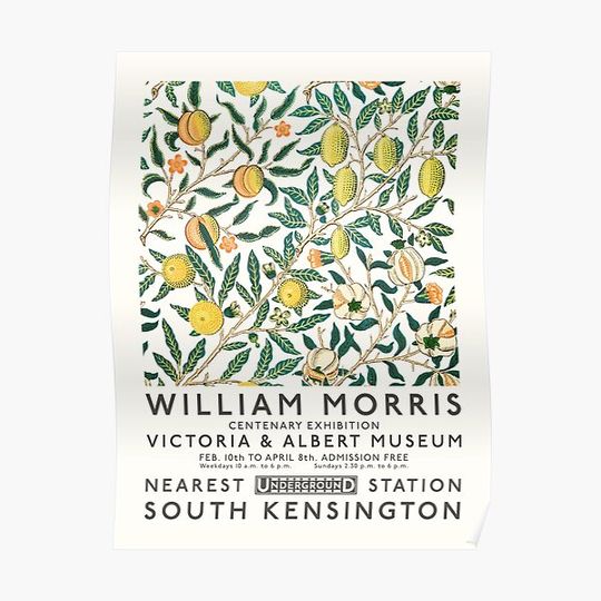 William Morris Lemon Tree Pattern Premium Matte Vertical Poster