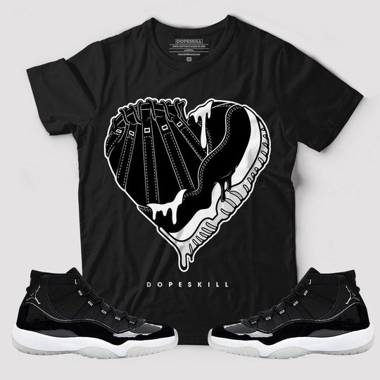 Heart Jordan 11 Graphic To Match Jordan 11 Jubilee T-Shirt