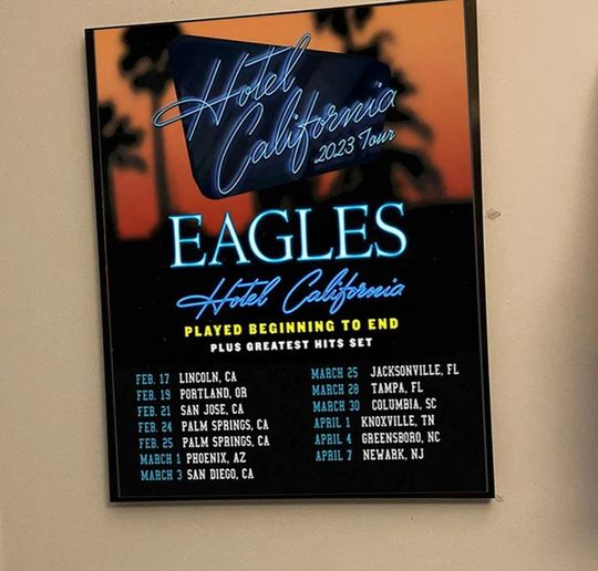 Eagles Hotel California Tour 2023 Music Poster