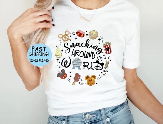 Snacking Around The World Shirt, Disney Snacks Shirt