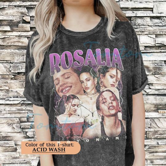 Rosalia Vintage Unisex Acid Wash Oversized Shirt | Vintage Rosalia Shirt