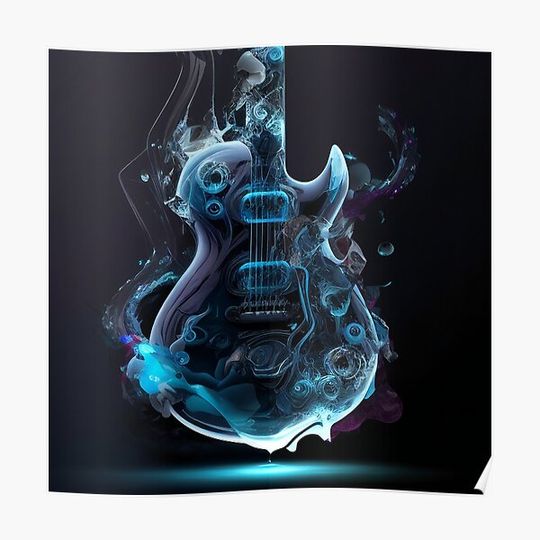 Crystal Collection - Guitar Art Piece, Gift, Guitar Decor, Guitar Poster Premium Matte Vertical Poster