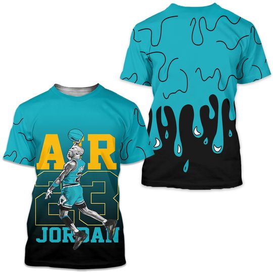 Sauce Jordan Goat Number 23 Sneaker Shirt Match 2023 Retro Aqua 5s Tee