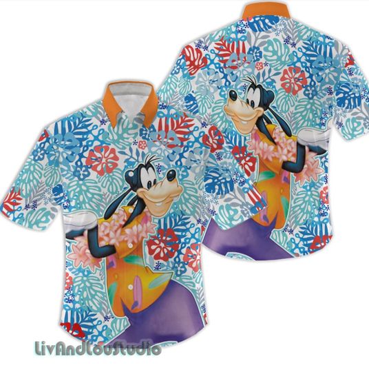 Vintage Goofy Disney Hawaiian Shirt/ Funny Goofy Hawaii Shirt