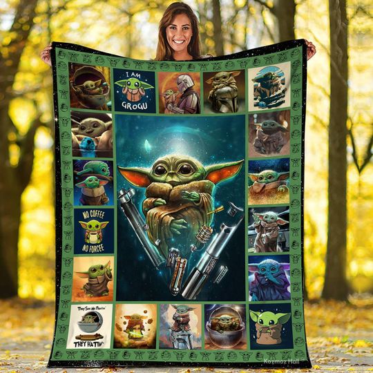 Baby Yoda Blanket Baby Yoda Fleece Blanket Star Wars Blanket