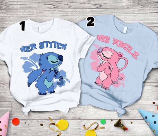 Stitch And Angel T-shirt, Stitch Couple Shirt, Family Trip Tee