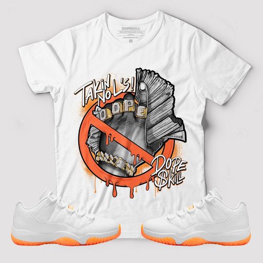 Takin No L's Graphic To Match Jordan 11 Low Bright Citrus T-Shirt