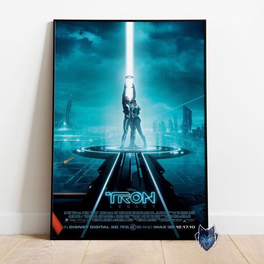 Tron Poster, Jeff Bridges Wall Art, Rolled Canvas Print, Movie Poster Gift