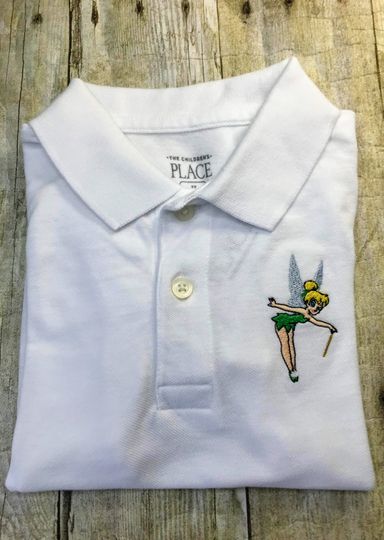 Tinkerbell Flying Embroidered Polo